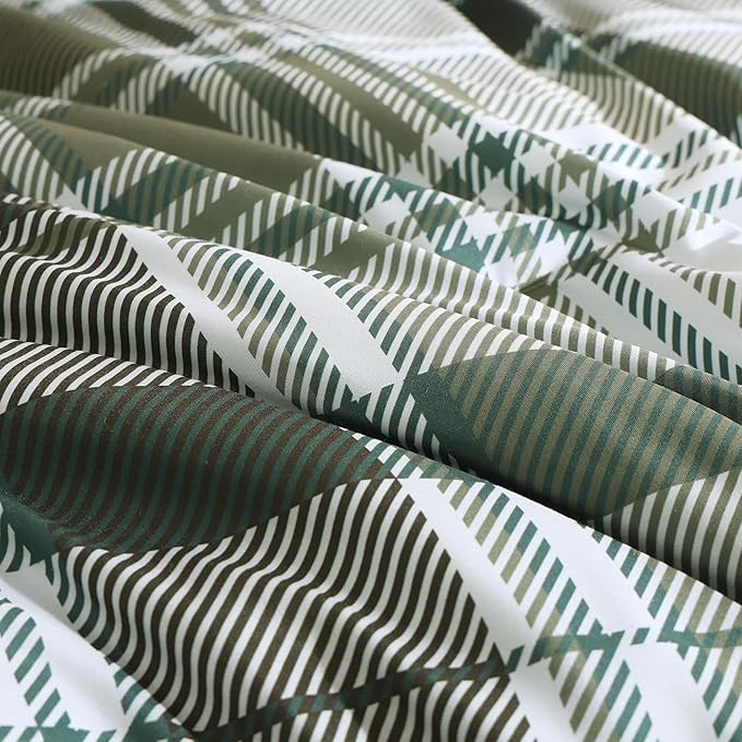 MaiRêve Olive Green Twin XL Comforter Set, Twin XL Bedding Sets for Boys Girls 5 Pieces for Dorm Farmhouse All Season Lightweight &Comfy with Fitted Sheet, Flat Sheet (Olive Green, 66"x90")