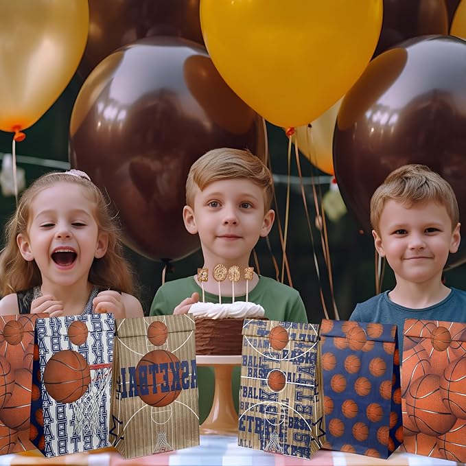 24 Basketball Party Favor Bags Basketball Goodie Bags Basketball Party Favors for Kids Basketball Birthday Party Supplies