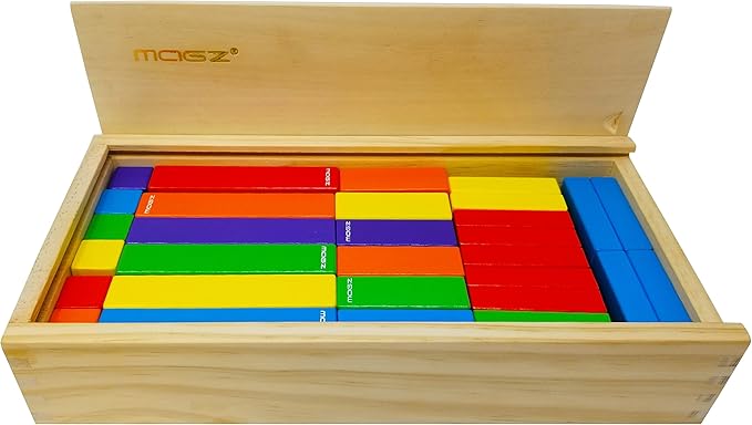 Magz Wooden Bricks 60 Piece Magnetic Building and Stacking Blocks Set