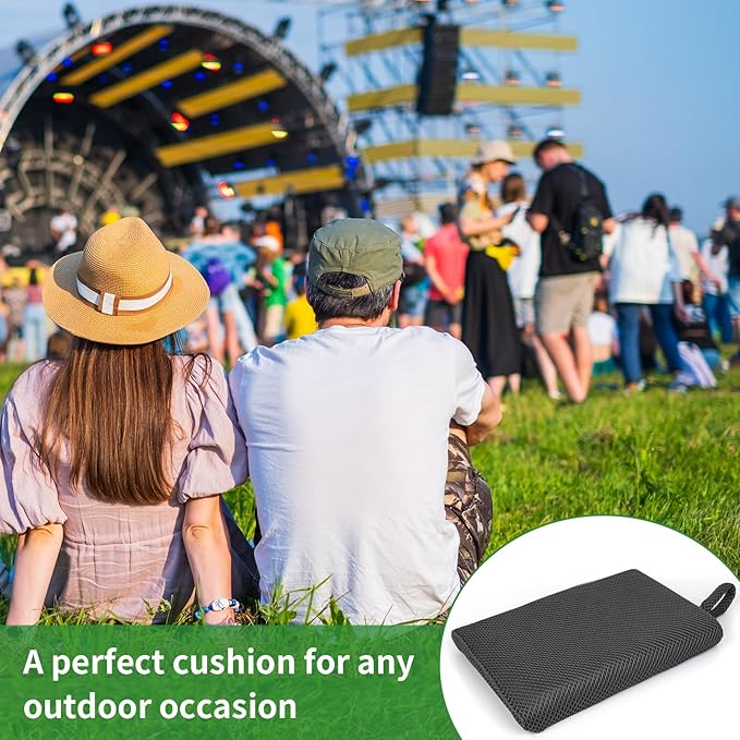 Anycosy Stadium Seat Cushion,Portable and Extra Thick Bleacher Seats Cushion for Any Outdoor Events (2 Pack-Gray)