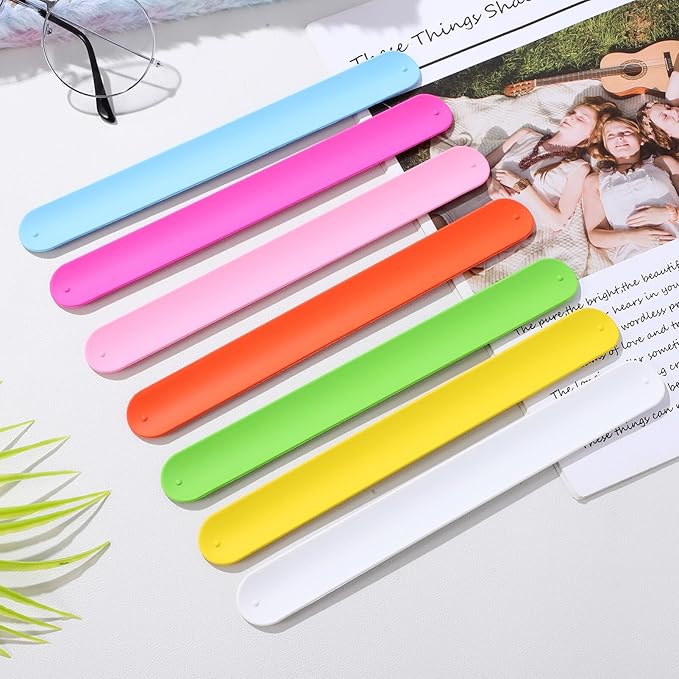 ibasenice 36pcs Rainbow Silicone Slap Bracelets, Soft and Safe Blank Silicone Slap Bracelet for Adults and Teens