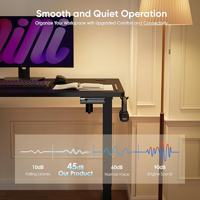 Monomi Standing Desk, 39.4‘’ Small Sit Stand up Height Adjustable Electric Standing Desk with 3 Memory Setting, Ergonomic Home Office Computer Desk, Black