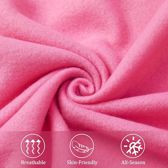 Kinlop Fleece Blanket Bulk 60 x 50 Inch Soft Lightweight Fleece Cozy Blanket Warm Throw Plush Pet Throw for Bed Couch Sofa Home Office Wedding Gifts Travel Camping(Azalea Pink,40 Packs)