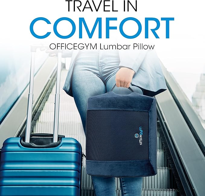 Lumbar Support Pillow – Memory Foam Back Cushion for Lower Back Pain Relief – Ergonomic Lumbar Pillow for Office Chair, Car & Couch – Back Support Pillow for Sitting Comfort