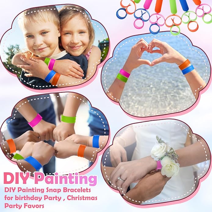 60 Pcs Silicone Slap Bracelets Bulk for Party Favors Rainbow Colored Snap Bracelets Wristbands for Adults Wedding Birthday School Classroom Holiday Party Supplies