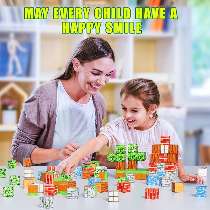 120PCS Magnetic Blocks - Build Magnet World Edition, Magnetic Blocks for Kids Ages 3-5, 4-8, 8-12, Magnetic Toys for Boys & Girls, STEM Montessori Sensory Toys for Toddlers Gifts for 3+ Years Old