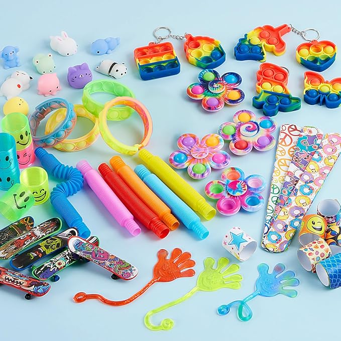 JOYIN 60 Pcs Party Favors for Kids, Popular Fidget Toys Pack, Goodie Bags Fillers for Kids Birthday Party, Prizes in Bulk for School, Pinata Stuffers, Classroom Prizes, Treasure Box Toys