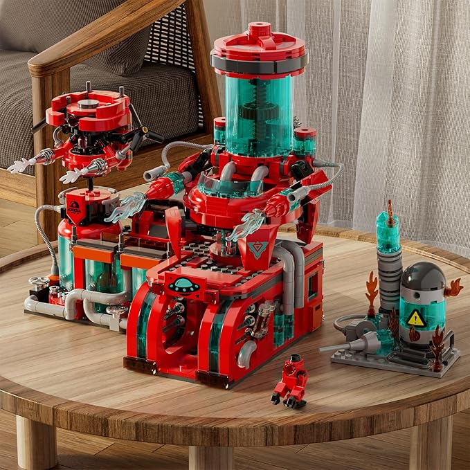 Space Fire Station Builidng Set Compatible with Lego City Fire Station, 919 Pcs with Firefighting Robot Building Toy Set for Adult &14+ Kids