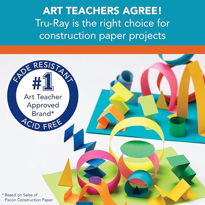 Tru-Ray® Construction Paper, 50% Recycled, 12" x 18", Orange, Pack Of 50