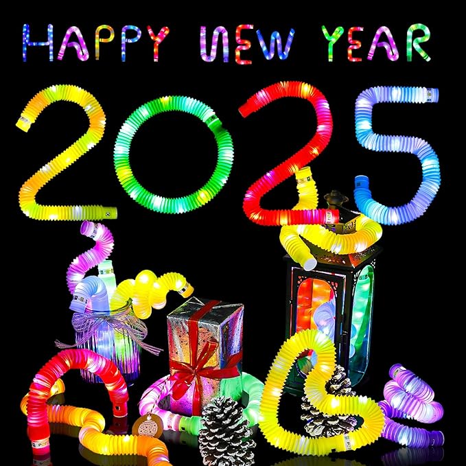 25 PCS Light up Glow Sticks for Kids 4-8-12, Bulk Party Pack Glow Bracelets Necklaces for Toddlers, Glow in The Dark Party Supplies, Birthday Return Gifts Treats (12 Colors)