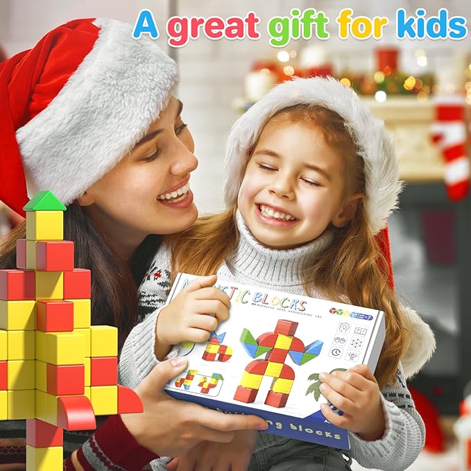 Magnetic Blocks Toddler Toys Educational Sensory Construction Magnet Building 1.34in Cubes Toy for Creative 3D STEM Learning, Montessori Gift for Ages 3+ Year Old Boys Girls Kids