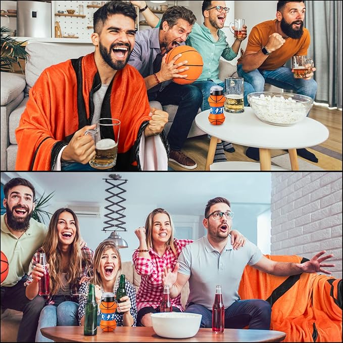 7 Pcs Christmas Basketball Gifts Basketball Party Favor Set Basketball Blanket Socks Basketball Keychain Bracelet Water Bottle and Sticker for Christmas Birthday Sport Themed Party Supplies