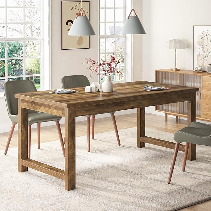 Tribesigns Modern Computer Desk, 63 x 31.5 inch Large Office Desk Computer Table Study Writing Table Workstation for Home Office, Brown Wood