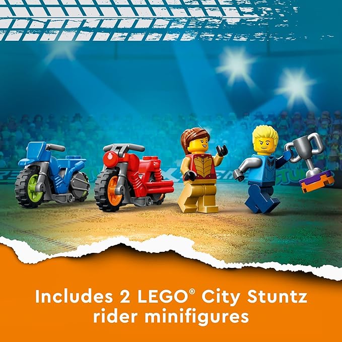 LEGO 60360 City Stuntz The Stunt Challenge: Rotating Circles, Events for 1 or 2 Players with Motorcycle, Toy for Kids, Boys and Girls from 6 Years Old