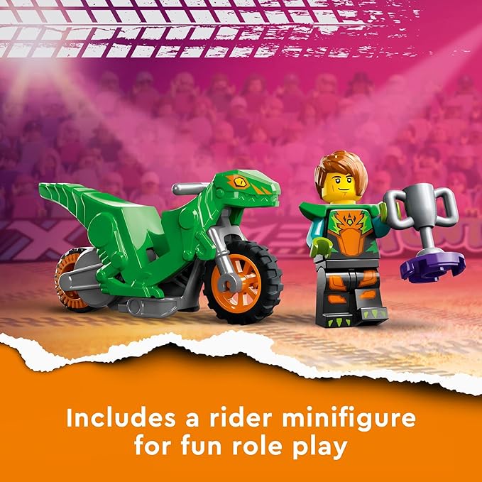 LEGO City Stuntz Dunk Stunt Ramp Challenge, 2in1 Action Set with Self-Driving Dinosaur Motorcycle Toy and Stunt Rider, Fun Activity for Kids, Boys, Girls 5 Years Old and Up, 60359