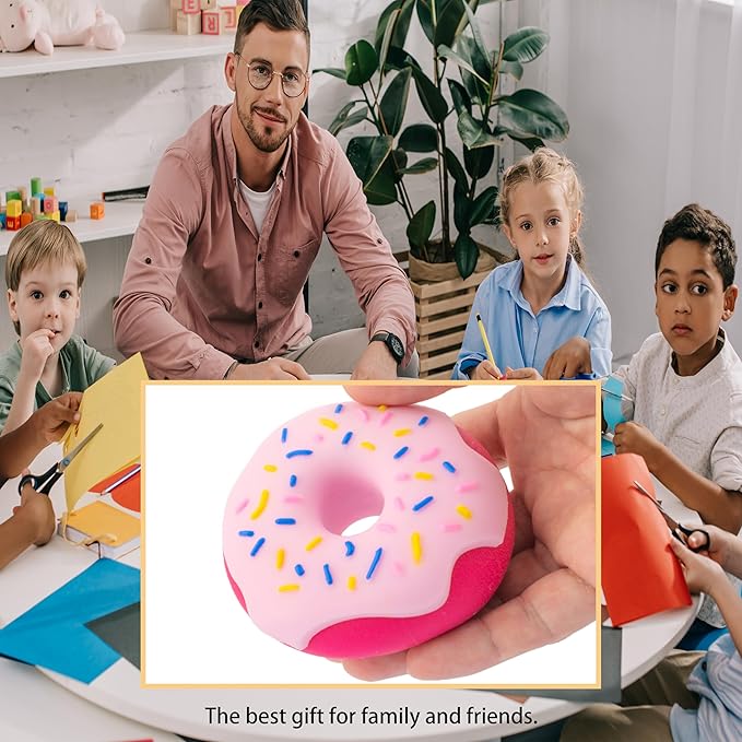 2PCS Rainbow Donut Squishy Toy, Stress Relief, Fun, and Cute Plaything Perfect for Birthday Gift and Decoration