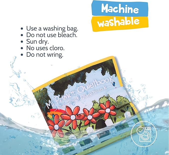 Just Imagine Bilingual Soft Book for 1 Year Old Babies | Written in English and Spanish | Sensorial Felt Book for Babies | Carry on Travel Play and Learn Sensory Toys | Early Child Development.