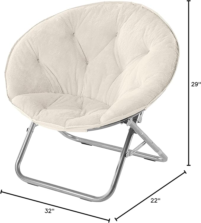 Urban Lifestyle Faux Fur Saucer Chair, White