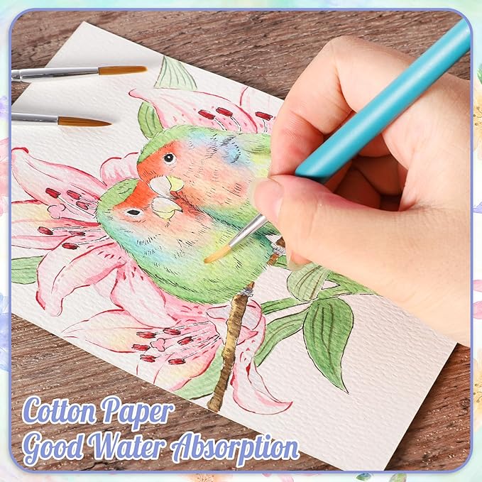 120 Sets Watercolor Paper with Envelopes, 140 lb/300 GSM NOT FOLDABLE Watercolor Paper Cards Blank Watercolor Postcards for Christmas Greeting Cards, Wedding Invitations, Thank You Cards
