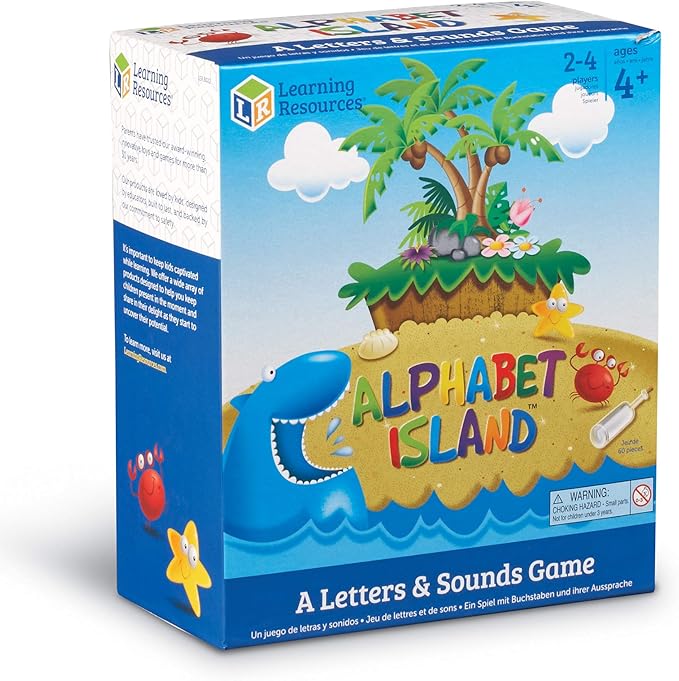 Learning Resources Alphabet Island, Letter & Sounds Game, Language Development Toy, Alphabet Learning Toys, ABC Board Games for Kids, Ages 4+