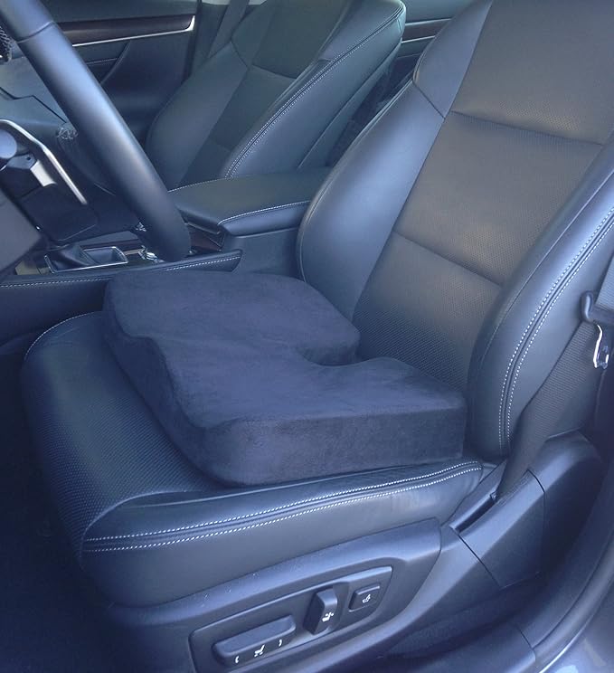 Kieba Coccyx Seat Cushion, Gel Memory Foam Large Orthopedic Tailbone Pillow for Sciatica, Back, and Tailbone Pain (Black)