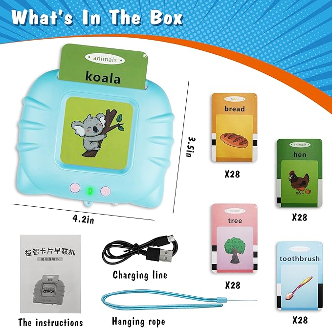 Toddler Toys for 2 3 4 5 Year Old Boys and Girls, Autism Sensory Toys for Autistic Children, Learning Montessori Toys for 2 Year Old, Speech Therapy Toys, 224 Sight Words Talking Flash Cards