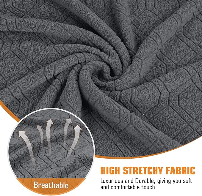 VANSOFY Recliner Chair Cover, 3-Pieces Stretch Recliner Covers for Recliner Chair Soft Reclining Chair Slipcover Furniture Protector for Dogs Cats(Dark Gray)