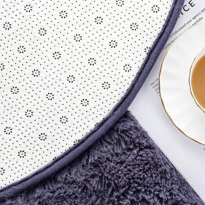 Noahas Ultra Soft Fluffy Bedroom Rugs Kids Room Carpet Modern Shaggy Area Rugs Home Decor 2.6' X 5.3', Taro Purple