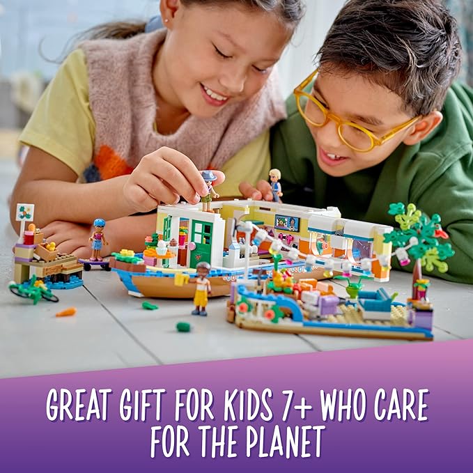 LEGO Friends Canal Houseboat 41702 Building Kit; Comes with 4 Mini-Dolls Including Mia and 1 Animal Toy; Birthday Gift for Kids Aged 7+ (737 Pieces)