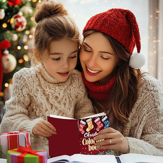 48 Pack Christmas Coloring Books for Kids Girls Boys, Bulk Coloring Books Xmas Holiday Party Favors Gifts, Xmas Stockings Goodie Bags Stuffer Filler Fun Holiday Party Supplies - B