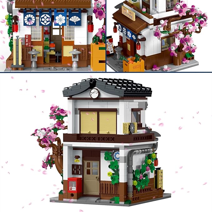 ENJBRICK Flowers City House Building Set Compatible with Lego for Adults,Architecture Japan Style Cherry Blossom Tree House Building Kit for Boys and Girls Age 8-12 UP 952 PCS