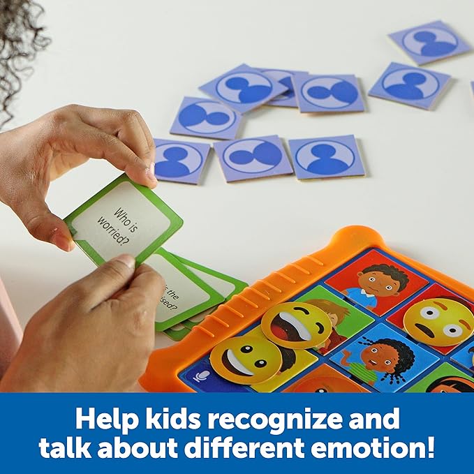 Learning Resources Who's Feeling What?,Social Emotional Learning Games, Communication Games for Kids, Emotion Toys, Feeling Toys for Kids, 49 Pieces, Age 3+
