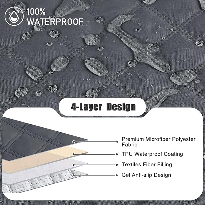 Waterproof Recliner Sofa Cover for 3 Cushion Couch,Nonslip Recliner Sofa Slipcover with Elastic Band,Furniture Protector Sofa Cover for Living Room,Bedroom(3 Cushion Sofa,Dark Gray)