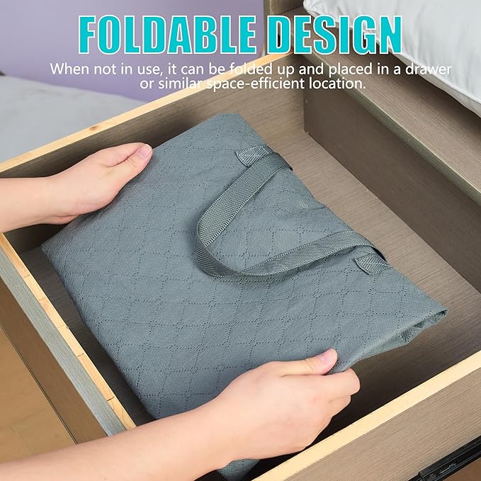 105L Extra Large Storage Bags for Blankets, King Comforters, Bedding, Clothes, Pillows, Sheets - Closet Organizers and Storage with 4 Handles & Clear Window, Foldable & Breathable (Grey, 4pack)