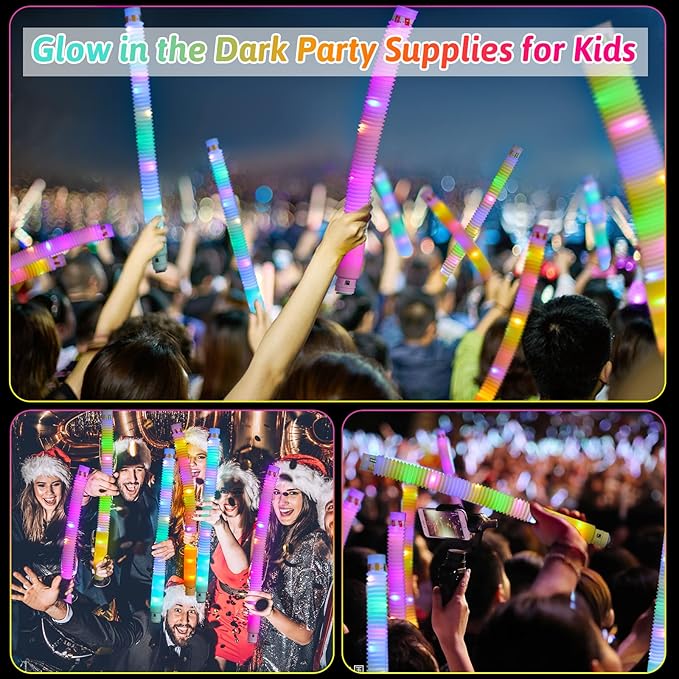 12 PCS Glow Sticks Pack,Glow in Dark Party Favor Supplies,Valentine Light Up Light up Bracelets Accessories for Toddlers,Neon Party Decorations for New Years Eve Birthday Camping