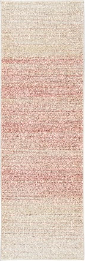 SAFAVIEH Adirondack Collection Runner Rug - 2'6" x 6', Pink & Ivory, Modern Ombre Design, Non-Shedding & Easy Care, Ideal for High Traffic Areas in Living Room, Bedroom (ADR142U)