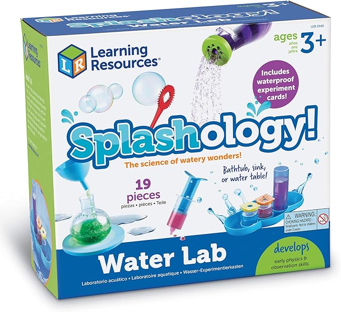 Learning Resources Splashology! Water Lab Science Kit, STEM Playtime, Water Activities, 19 Pieces, Ages 3+