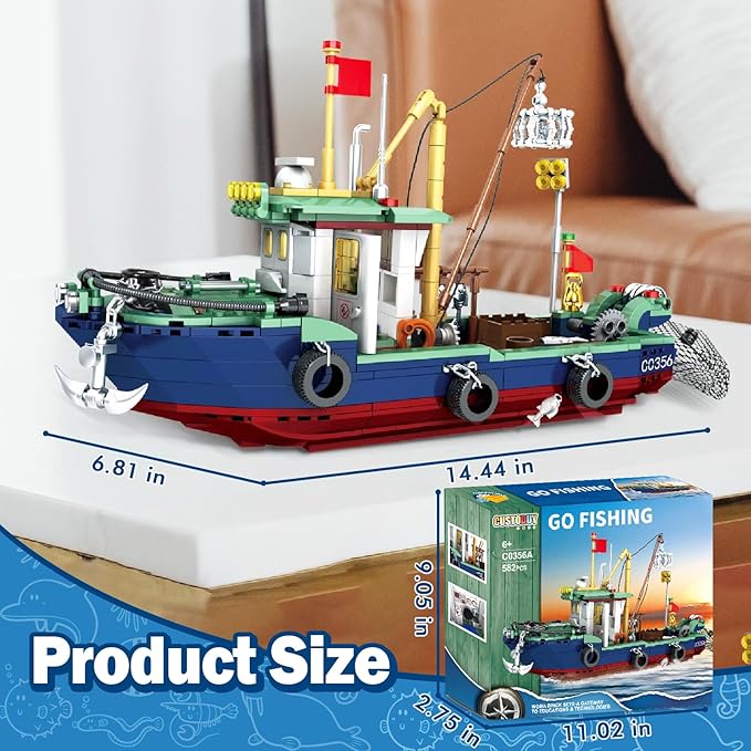 Ocean Explorer Ship Building Set, 603 PCS City Exploration Boat Building Block Kit Toys, Birthday for Boys and Girls Ages 6 7 8 9 10 11 12+ Year Old