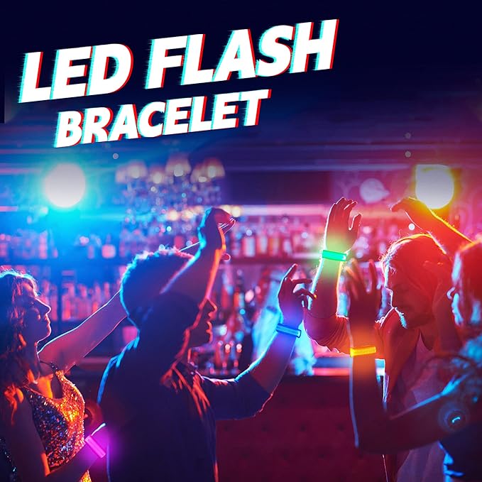 8 PCS LED Glow Bracelets, Christmas Light Up Bracelets Set - Glow in The Dark Party Bracelets Favors Supplies for Christmas, Concerts, Festivals, Game Prizes, Sports, Rave Accessories.
