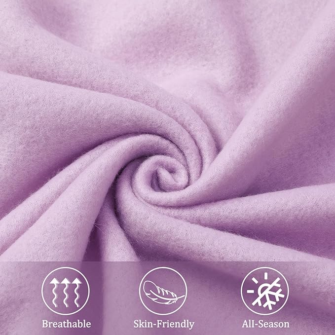 Kinlop Fleece Blanket Bulk 60 x 50 Inch Soft Lightweight Fleece Cozy Blanket Warm Throw Plush Pet Throw for Bed Couch Sofa Home Office Wedding Gifts Travel Camping(Light Purple,40 Packs)