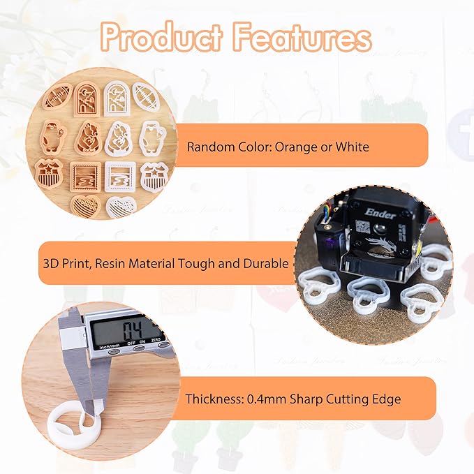 Puocaon Boho Landscape Clay Cutters - 8 Shapes Clay Cutters for Polymer Clay Jewelry Making, Sun Ray Polymer Clay Cutters for Earrings, Arch Clay Cutters Boho Mountain Scene Earrings Making Set