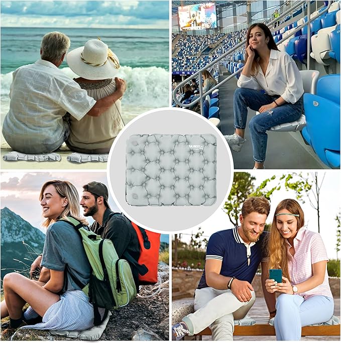 EULANT Lightweight Inflatable Seat Cushion Waterproof Air Cushion,Portable Travel Cushion Suitable for Camping Hiking Climbing Bleacher, Home and Office