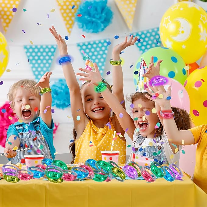 20 Pcs LED Glow Bracelets Sound Activated LED Bracelets Light Up Bracelets Music Control Color Changeable Party Favors for Rave, Concerts,Wedding,Birthday,Carnival,Valentine's Day,Class Reward