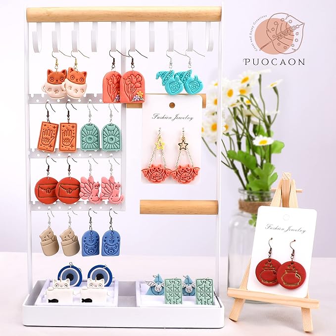 Puocaon Polymer Clay Jewelry Cutters - 7 Pcs Wizard Hat Clay Cutters for Polymer Clay Jewelry Making, Magic Owl Clay Cutters, Clay Cutters for Earrings Making, Magic Potion Shape Clay Cutters Set