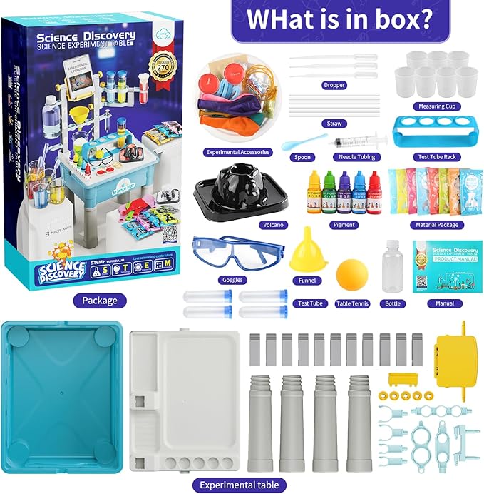 BATURU Science Kits for Kids 4-5-6-7-8-12- 270+ Science Experiments with Table & Smartphone Stand - Kids Science Kits Birthday Gift Ideas for Boys & Girls