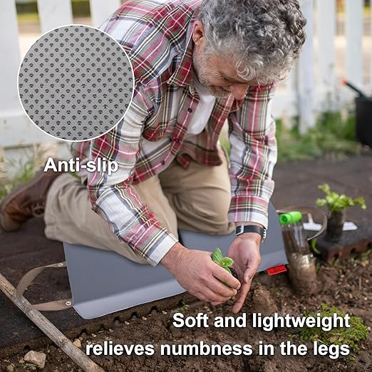 Extra Thick Soft Kneeling Pad for Men and Women, Waterproof Gardening Pads with Memory Foam, Yoga or Exercise Cleaning Knee Cushion, Collapsible Kneeling Mat Non-Slip Bottom, Garden Gifts Light Grey