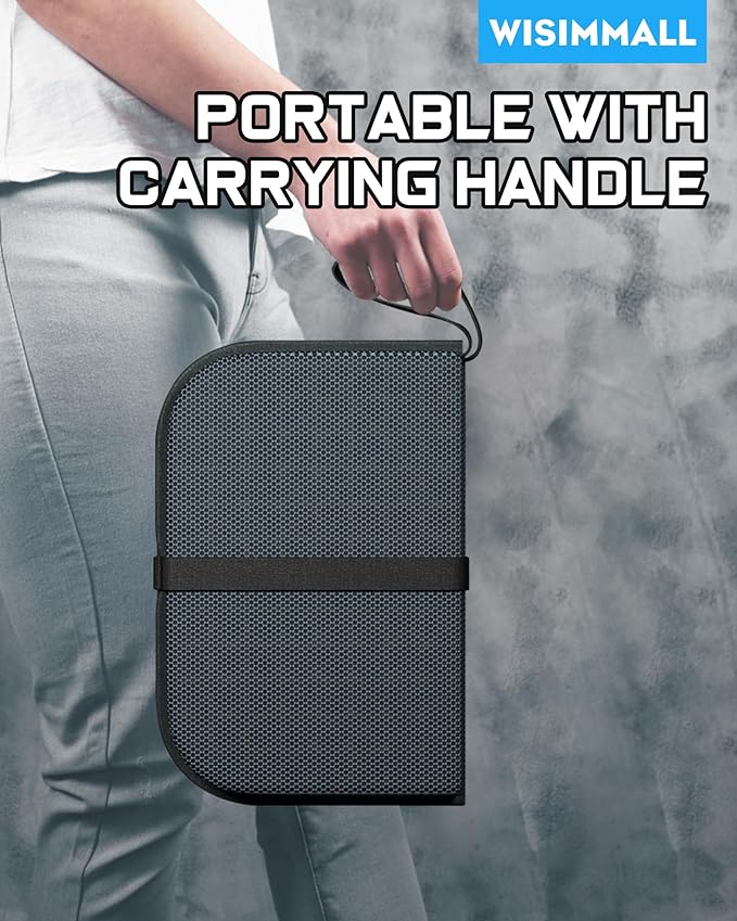 WISIMMALL Gel Seat Cushion, Portable Travel Cushion for Long Sitting, Thick & Foldable, 14.5" x 10.5" Large Size Chair Seat Cushion for Office Chair Car Wheelchair, Relief Sciatica Coccyx Pain