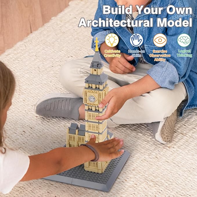 Oichy Building Blocks Set, Elizabeth Tower Toy Building Sets Famous Architecture Model Kits Best Gift for Adults and Kids 911PCS