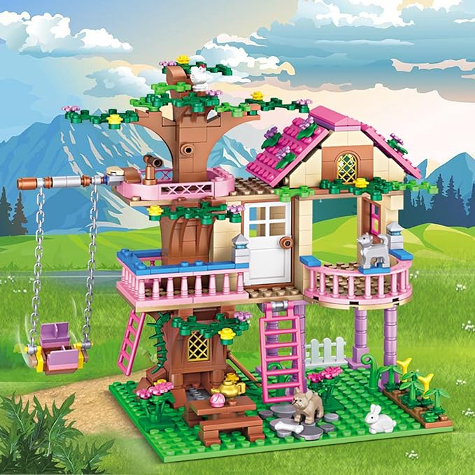 Tree House Building Set Compatible with Lego Friends, 504 PCS Forest House Building Kit Birthday Gift for Kids Girls Boys Age 6-12 Years(7652)