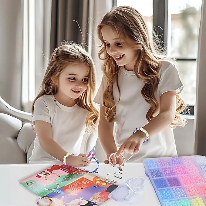 BSCOOL - Jewelry Designer DIY Beads Kit, 2500+ Beads, Friendship Bracelet Making Kit, Jewelry Making Kit for Girls Age 5 and Up. Complete Set with Charms. Instructions Guide Included